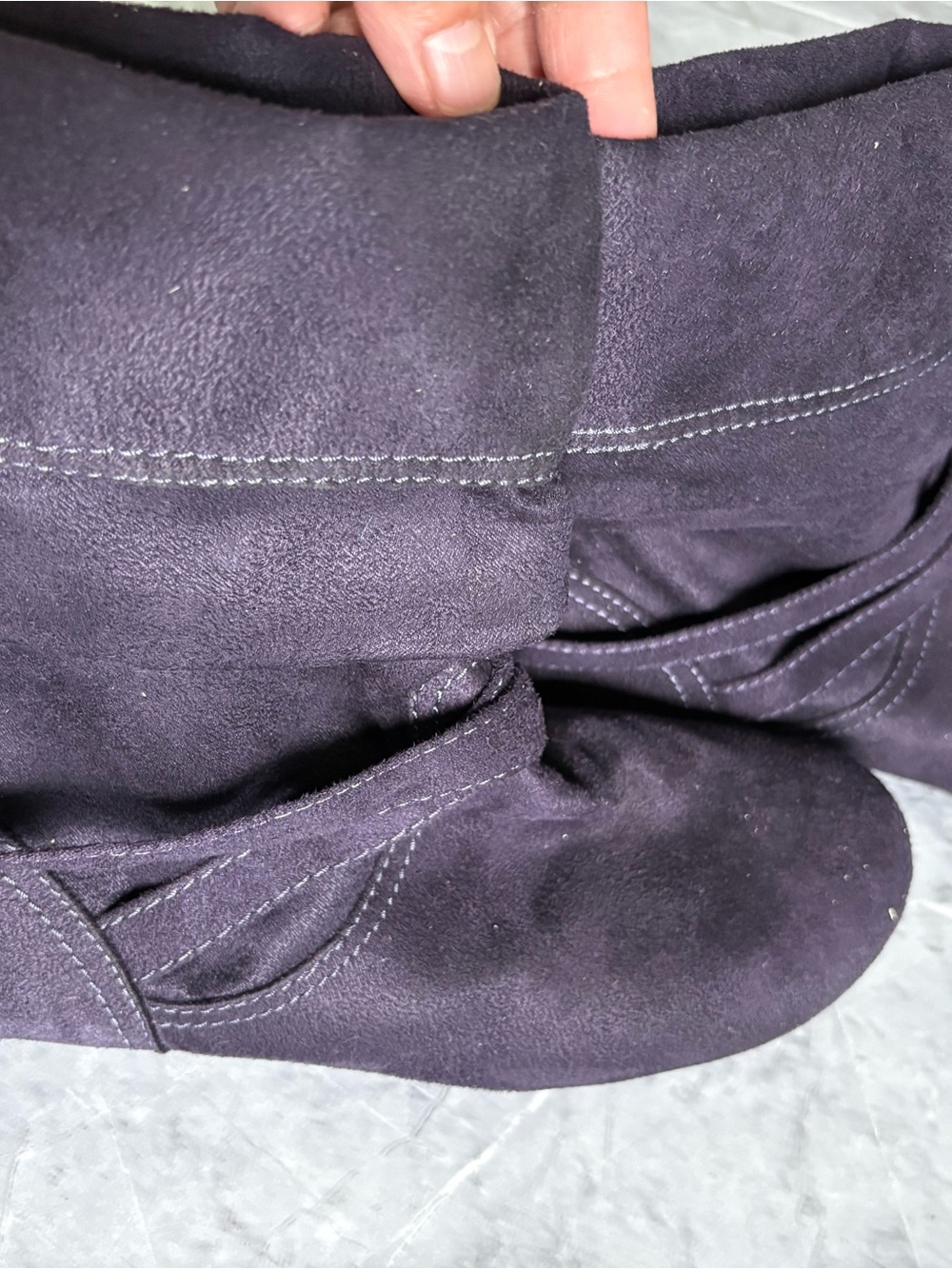 LOWER EAST SIDE Women’s Deep Purple Suede Boot-Cut Jeans